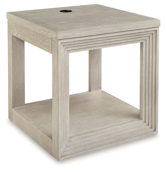 Marxhart - Bisque - Square End Table - Hornell Furniture Outlet