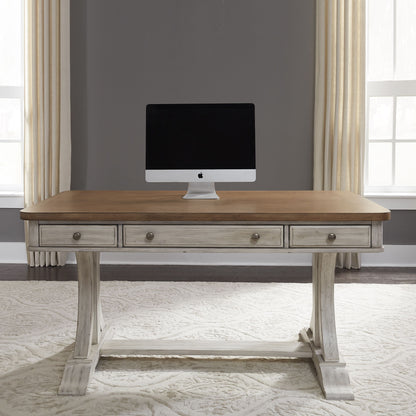 Farmhouse Reimagined - 3 Piece Home Office Set (Desk & Hutch) - White - Hornell Furniture Outlet