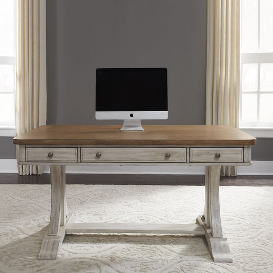 Farmhouse Reimagined - 3 Piece Home Office Set (Desk & Hutch) - White - Hornell Furniture Outlet