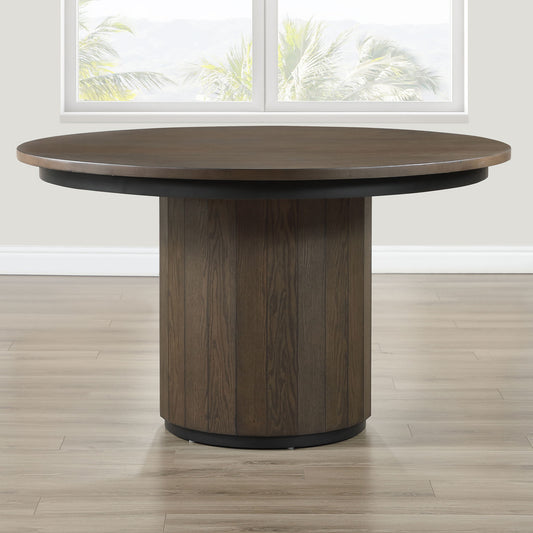 Burlington - Round Dining Table - Brown - Hornell Furniture Outlet