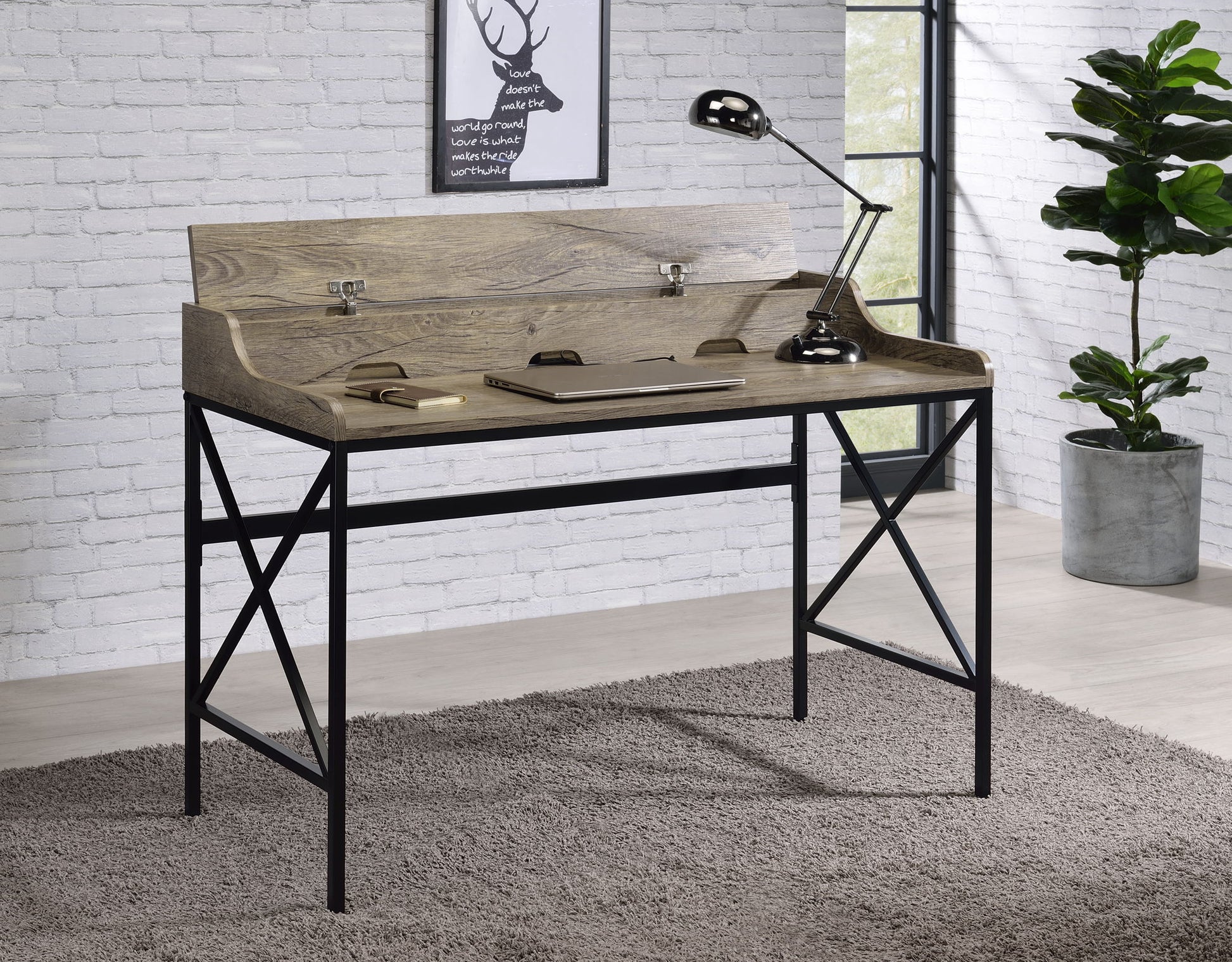 Corday - Desk With USB Port - Light Brown - Hornell Furniture Outlet