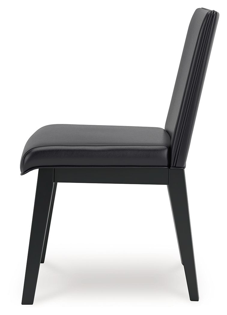 Jettaya - Black - Dining Upholstered Side Chair (Set of 2) - Hornell Furniture Outlet