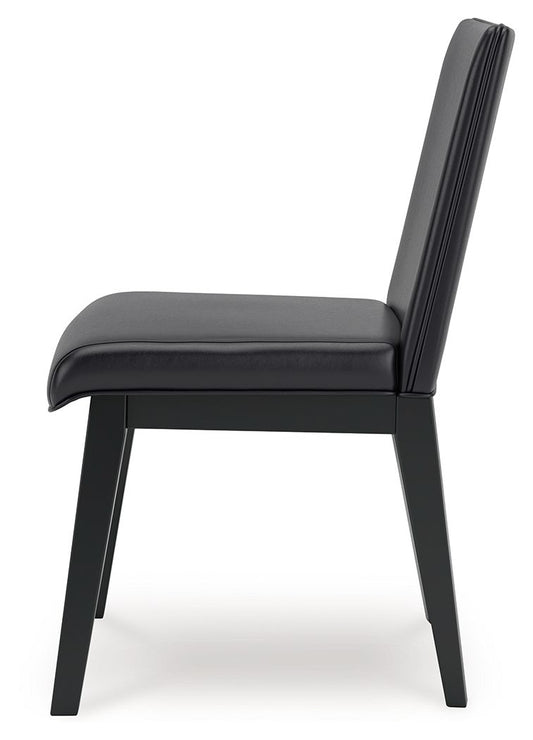 Jettaya - Black - Dining Upholstered Side Chair (Set of 2) - Hornell Furniture Outlet