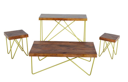 Walter - Brass Inlay Cocktail Table - Brown - Hornell Furniture Outlet