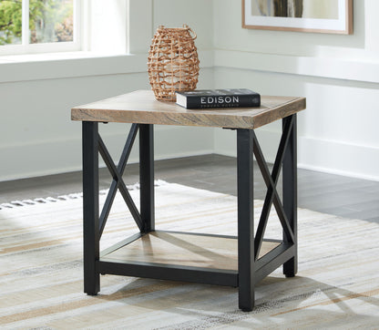 Bristenfort - Brown / Black - Rectangular End Table - Hornell Furniture Outlet