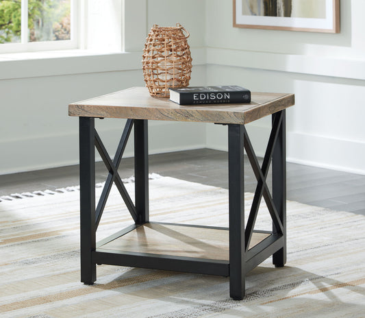 Bristenfort - Brown / Black - Rectangular End Table - Hornell Furniture Outlet
