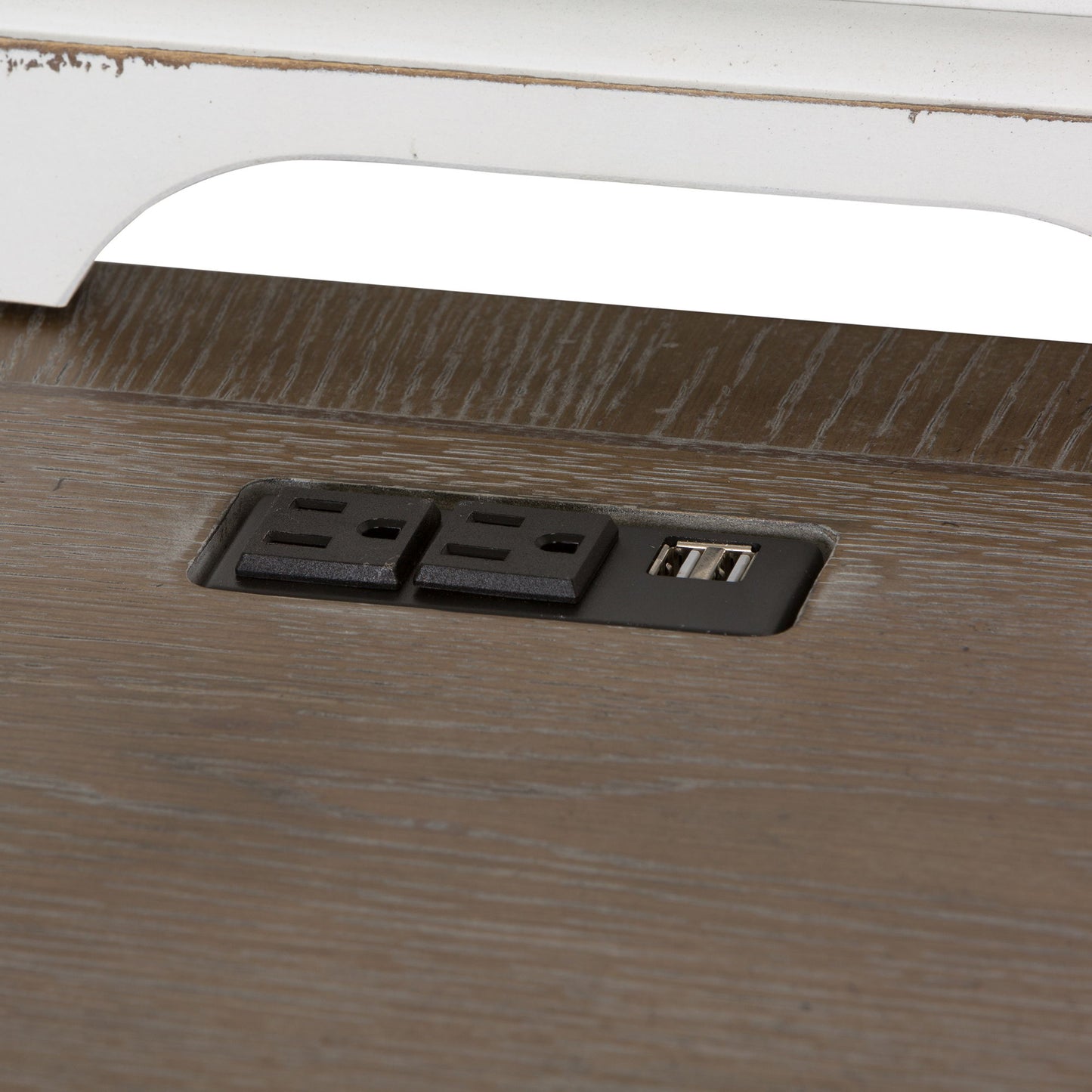 Magnolia Manor - Credenza & Hutch - White & Brown - Hornell Furniture Outlet