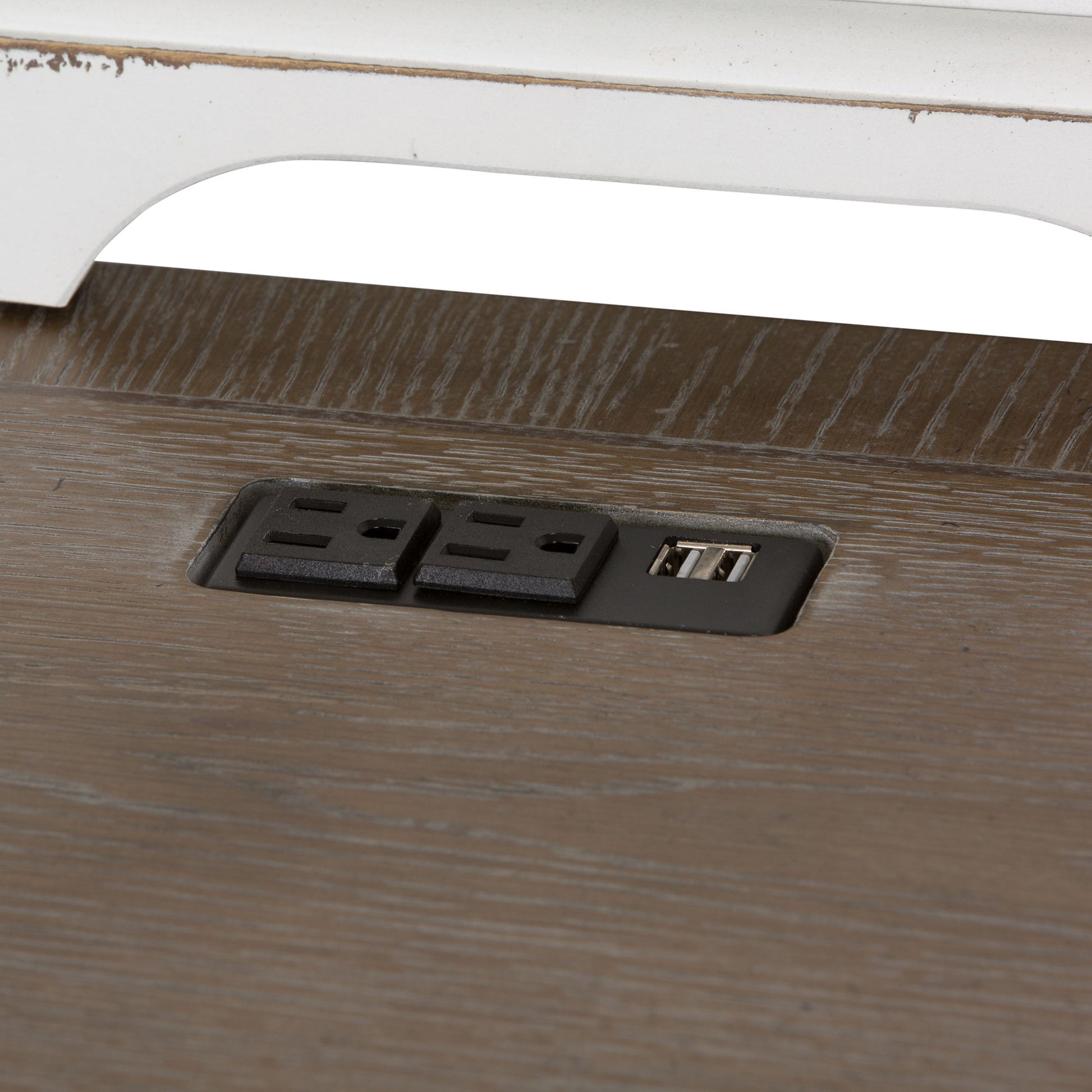 Magnolia Manor - Credenza & Hutch - White & Brown - Hornell Furniture Outlet