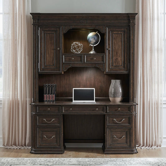 Provence Park - Credenza & Hutch - Brown - Hornell Furniture Outlet