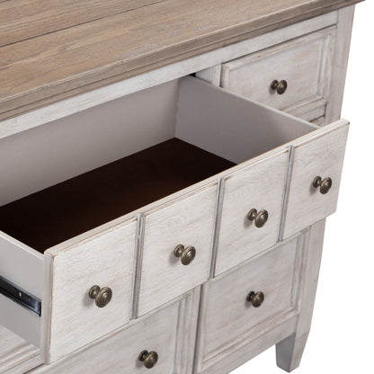 Heartland - 9 Drawer Dresser - White - Hornell Furniture Outlet