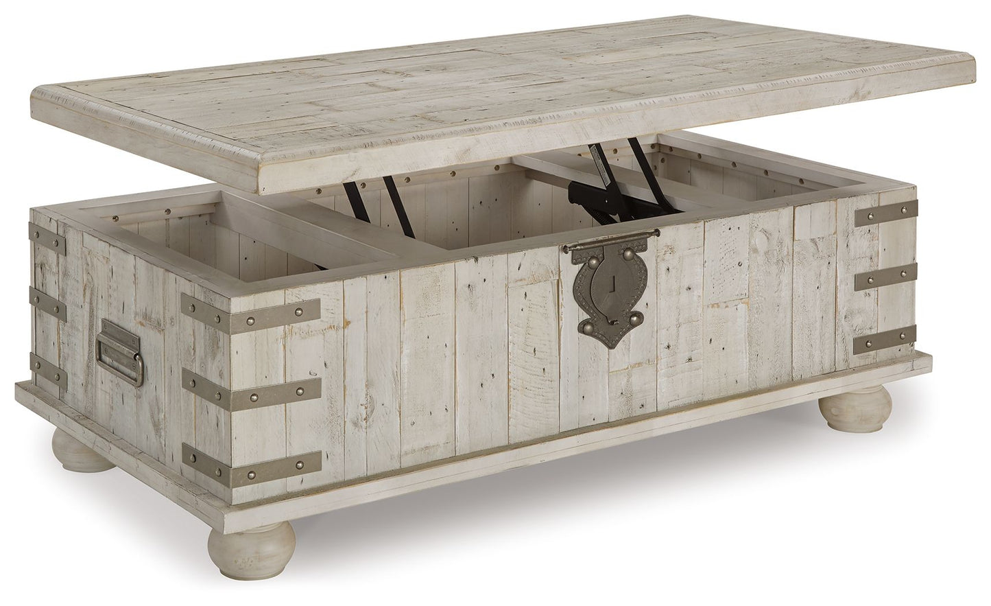 Carynhurst - Lift Top Cocktail Table - White Wash Gray - Hornell Furniture Outlet