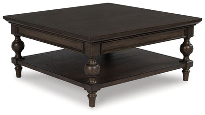 Veramond - Dark Brown - Square Cocktail Table - Hornell Furniture Outlet