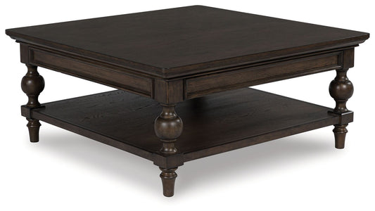 Veramond - Dark Brown - Square Cocktail Table - Hornell Furniture Outlet