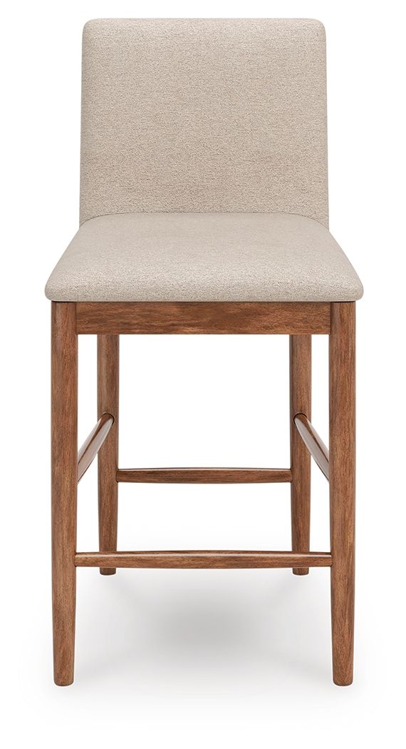 Isanti - Upholstered Barstool (Set of 2) - Light Brown - Hornell Furniture Outlet