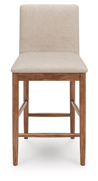 Isanti - Upholstered Barstool (Set of 2) - Light Brown - Hornell Furniture Outlet