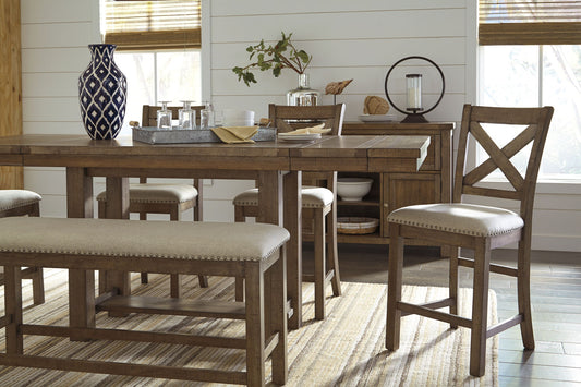 Moriville - Beige - Double UPH Bench - Hornell Furniture Outlet
