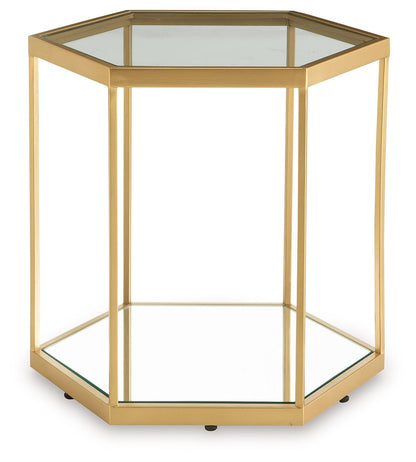 Veerwick - Gold Finish - Accent Cocktail Table - Hornell Furniture Outlet