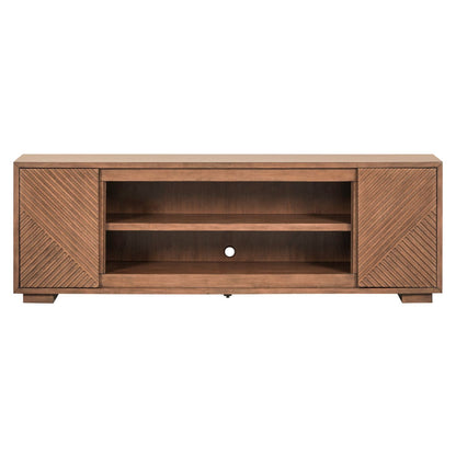Fireplace TV Consoles - 84'' Fireplace TV Console Multiplees - Light Brown - Hornell Furniture Outlet
