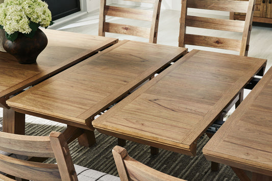 Ridgester - Rectangular Dining Room Extension Table - Light Brown - Hornell Furniture Outlet