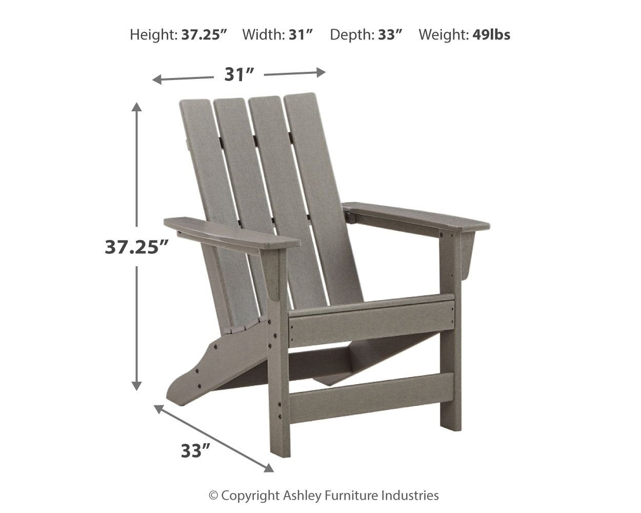 Visola - Gray - Adirondack Chair - Hornell Furniture Outlet