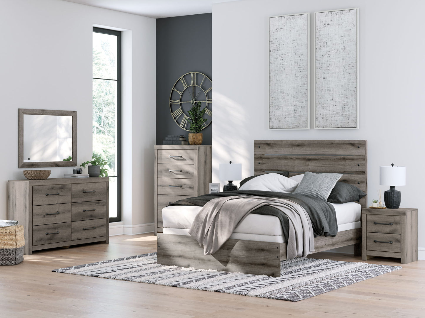 Graystorm - Brown Gray - Six Drawer Dresser - Hornell Furniture Outlet
