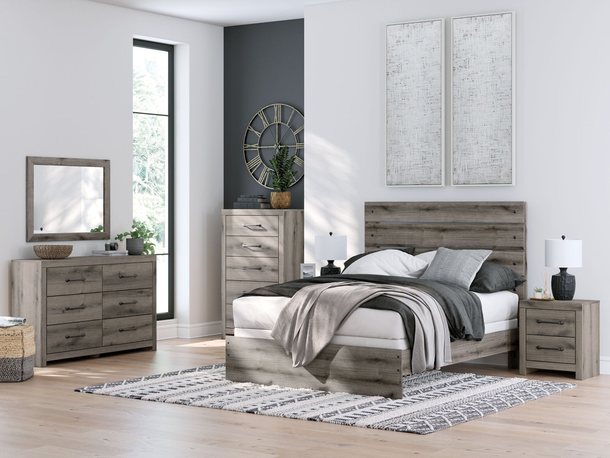 Graystorm - Brown Gray - Six Drawer Dresser - Hornell Furniture Outlet