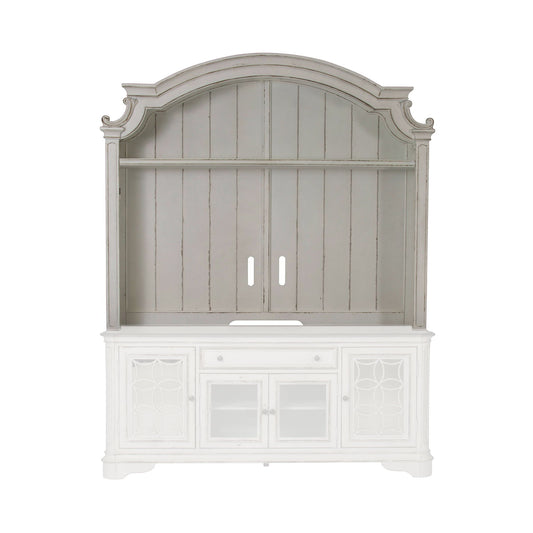 Magnolia Manor - Arched Entertainment Hutch - White - Hornell Furniture Outlet