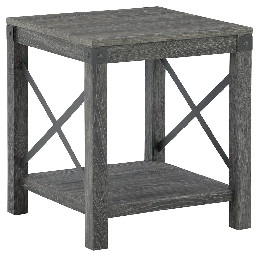 Freedan - Grayish Brown - Square End Table - Hornell Furniture Outlet
