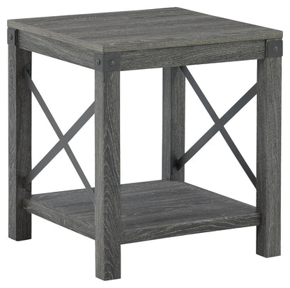 Freedan - Grayish Brown - Square End Table - Hornell Furniture Outlet