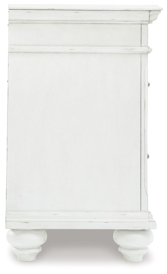 Kanwyn - Whitewash - Three Drawer Night Stand - Hornell Furniture Outlet