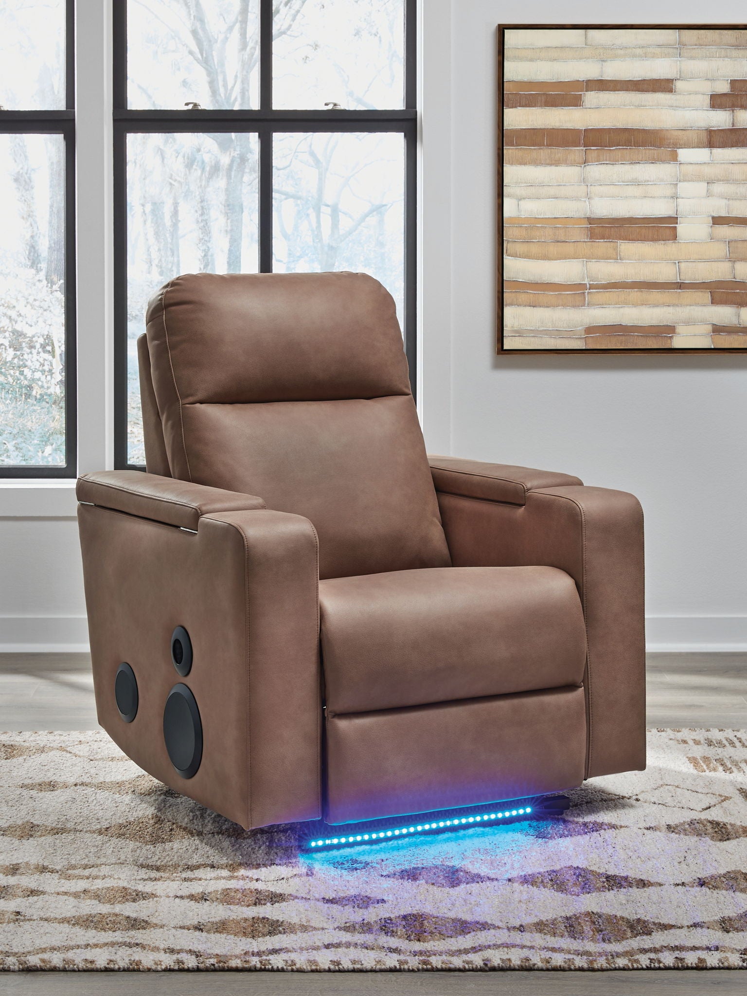 Lorrenton - Caramel - Glider Power Recliner With Audio System - Hornell Furniture Outlet