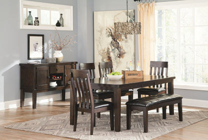 Haddigan - Dark Brown - Large UPH Dining Room Bench - Hornell Furniture Outlet