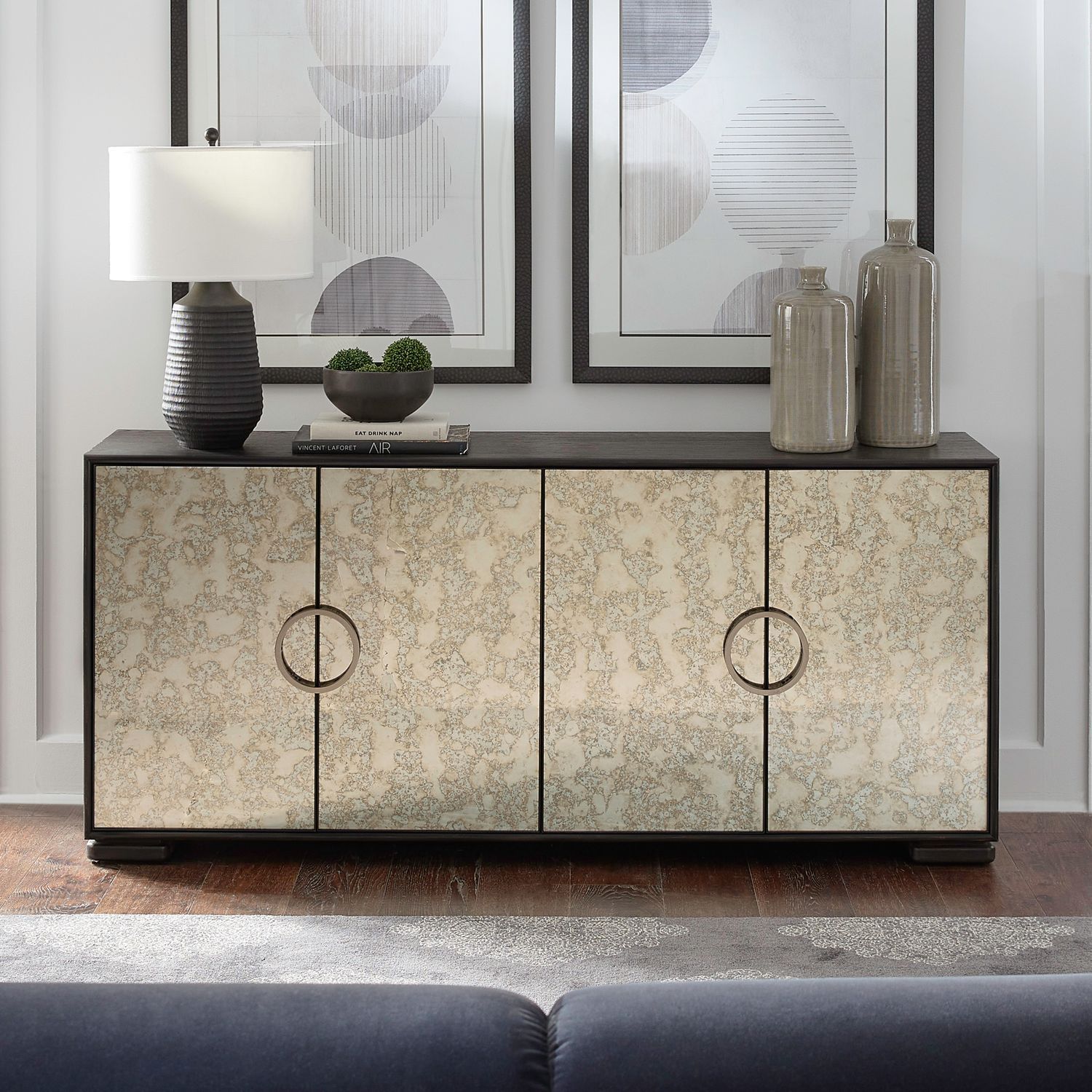 Barlowe - 4 Door Accent Cabinet - Brown - Hornell Furniture Outlet