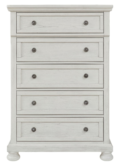 Robbinsdale - Antique White - Five Drawer Chest - Hornell Furniture Outlet