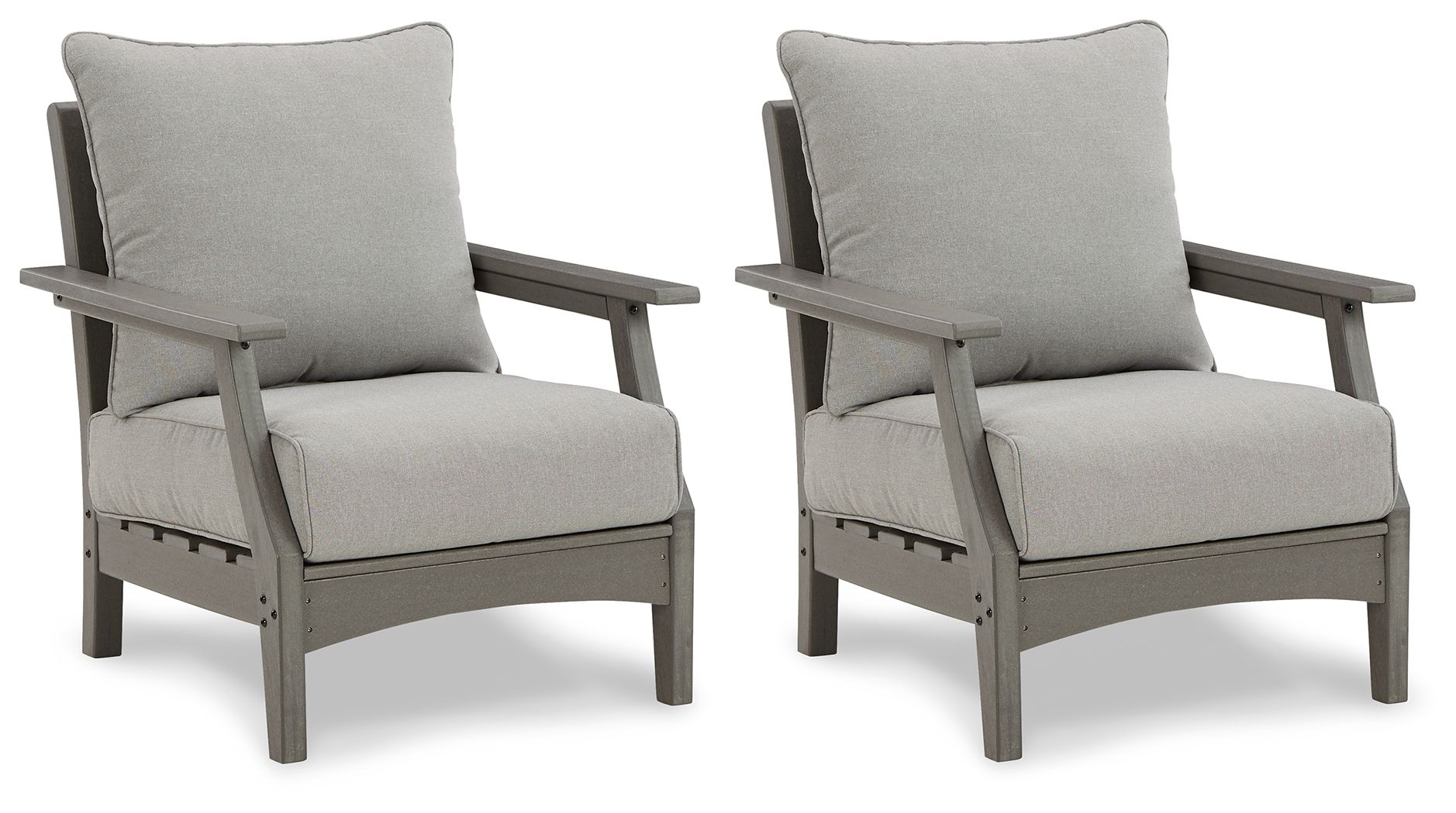 Visola - Gray - Lounge Chair w/Cushion (Set of 2) - Hornell Furniture Outlet