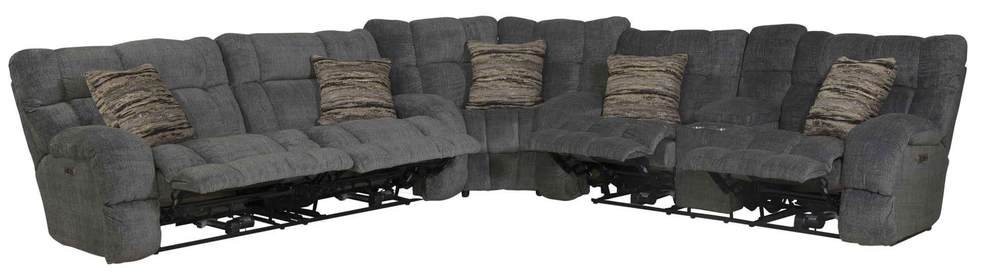 Ashland - Reclining Sectional With 4 Lay Flat Reclining Seats - Hornell Furniture Outlet