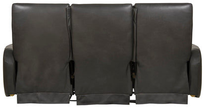 Bosa - Leather Power Reclining Sofa - Charcoal - Hornell Furniture Outlet