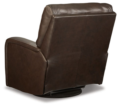 Emberla - Coffee - Swivel Glider Recliner - Hornell Furniture Outlet