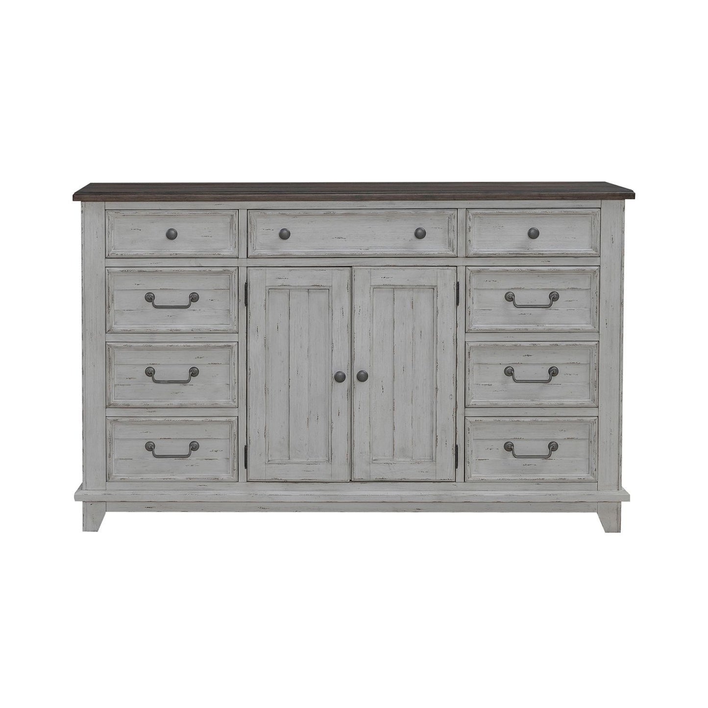 River Place - 2 Door 9 Drawer Dresser - White - Hornell Furniture Outlet