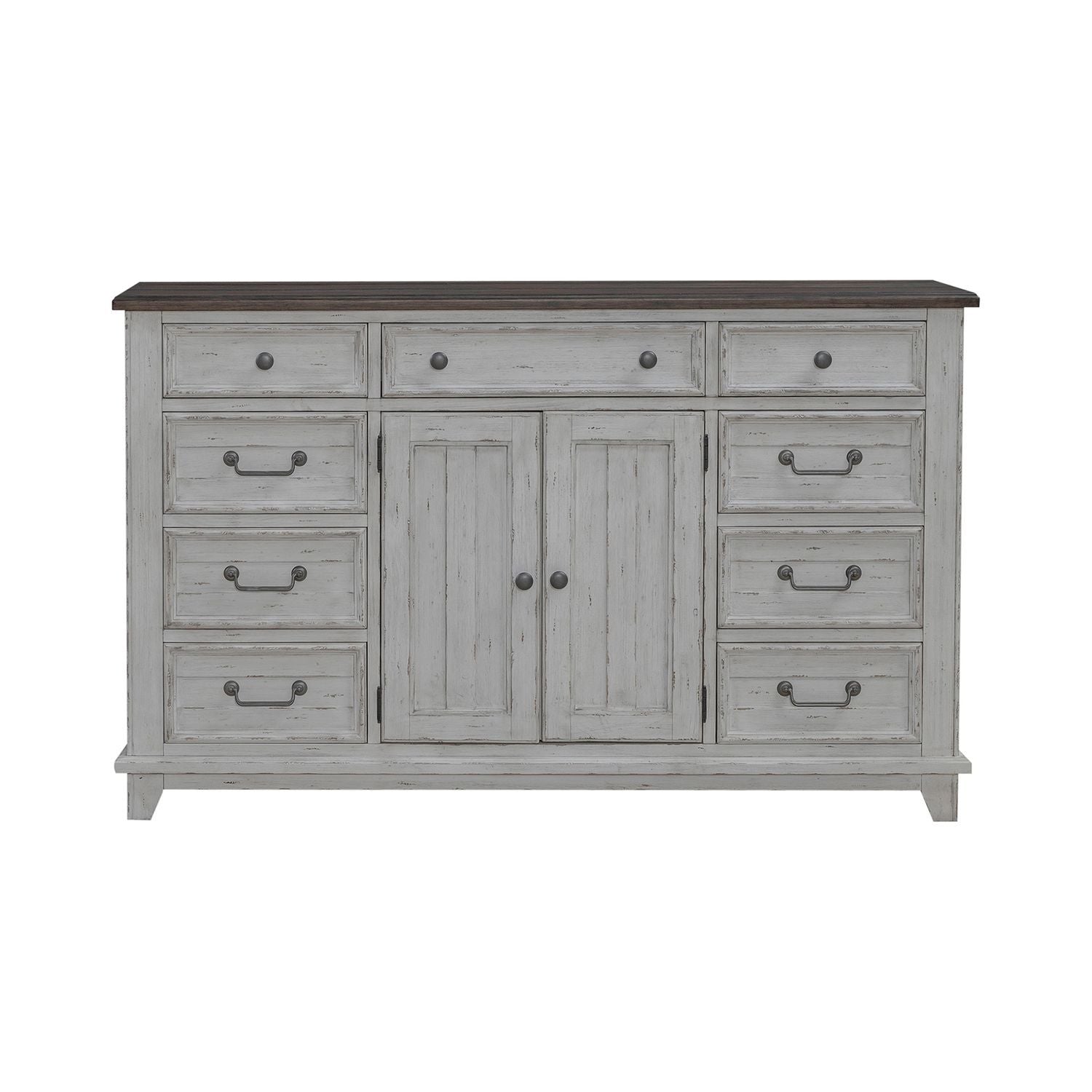 River Place - 2 Door 9 Drawer Dresser - White - Hornell Furniture Outlet