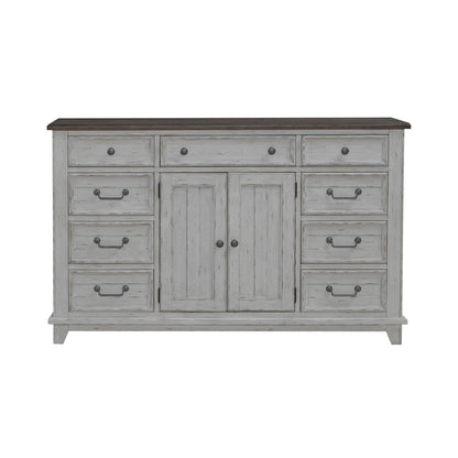 River Place - 2 Door 9 Drawer Dresser - White - Hornell Furniture Outlet