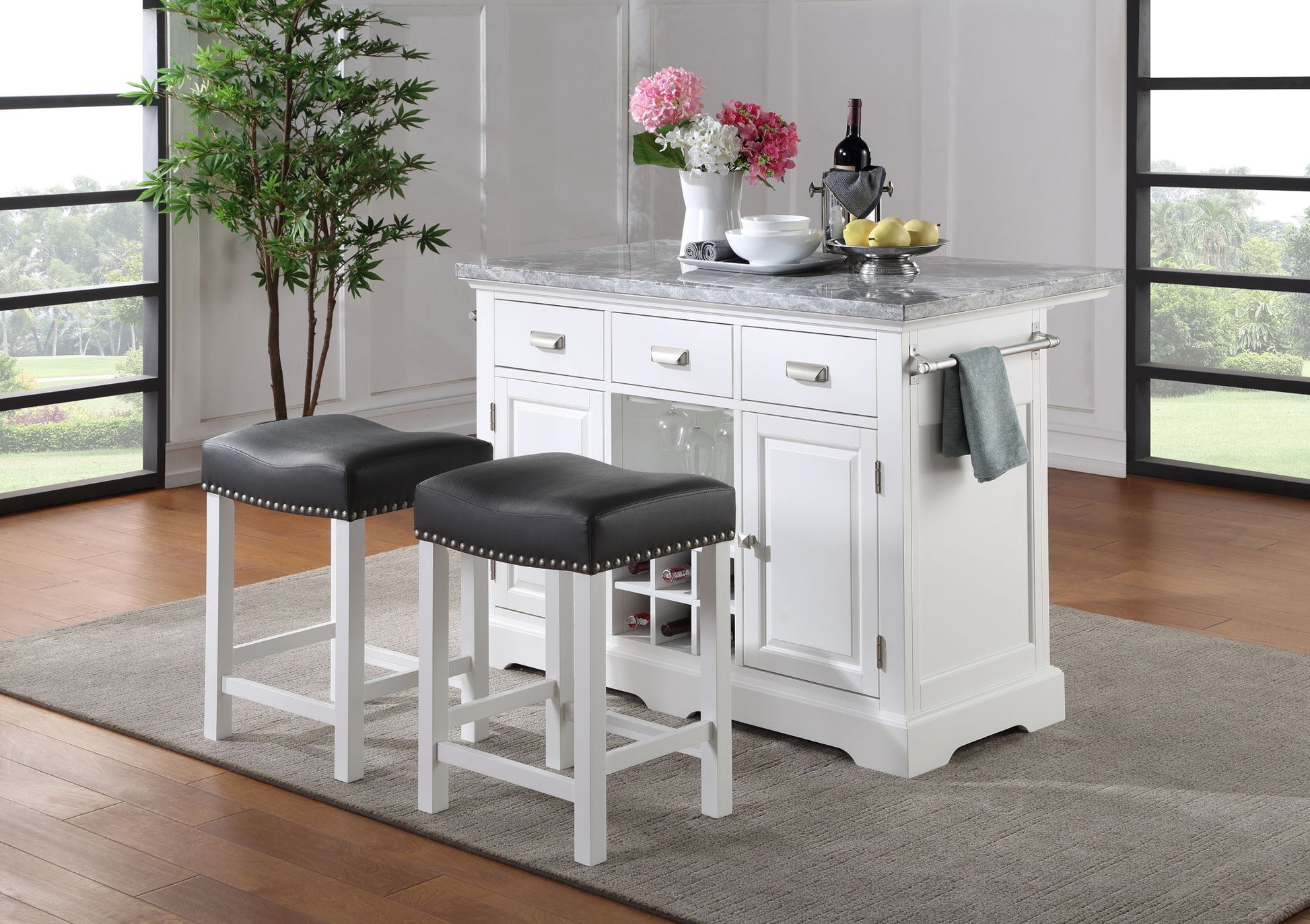 Zermatt - Counter Stool (Set of 2) - White - Hornell Furniture Outlet
