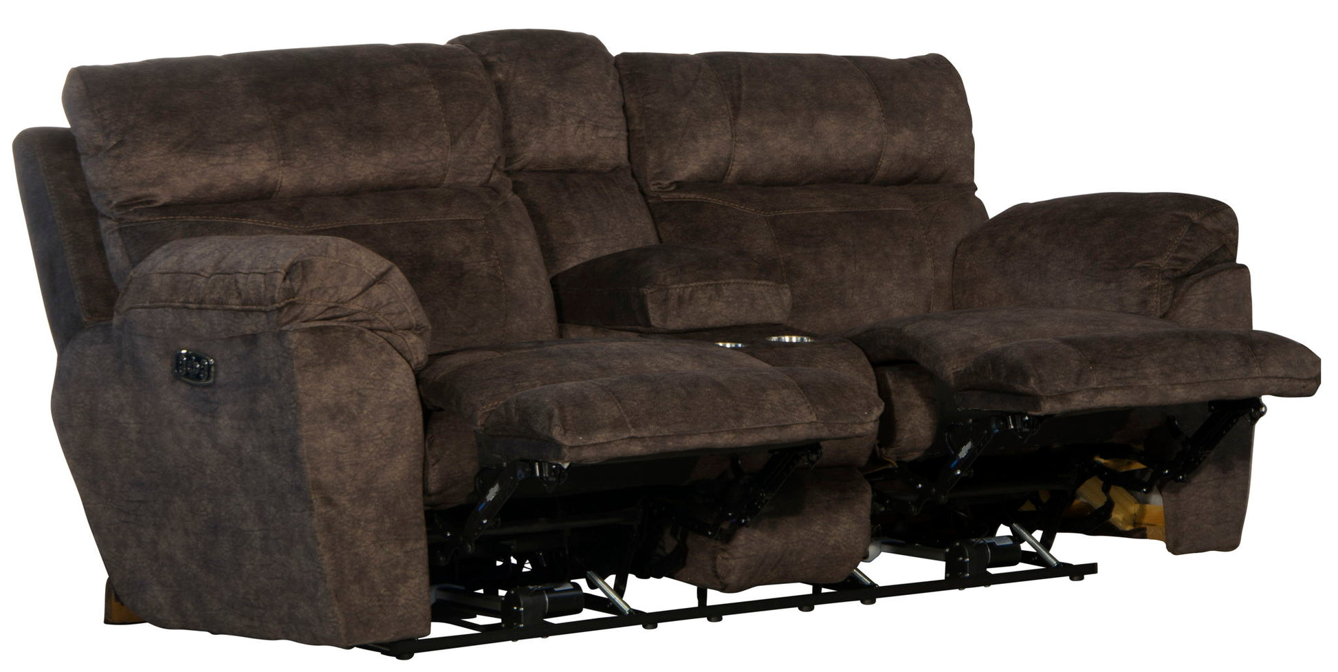 Sedona - Power Hdrst With Lumbar Lay Flat Reclining Console Loveseat With Storage & Cupholders - Hornell Furniture Outlet