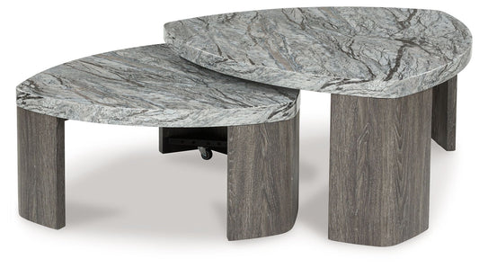 Surmour - Gray / Brown - Stacked Cocktail Table - Hornell Furniture Outlet