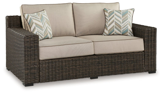 Coastline Bay - Brown - Loveseat W/Cushion - Hornell Furniture Outlet