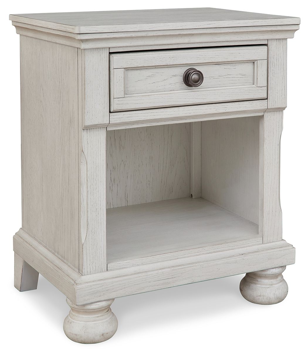 Robbinsdale - Antique White - One Drawer Night Stand - Hornell Furniture Outlet