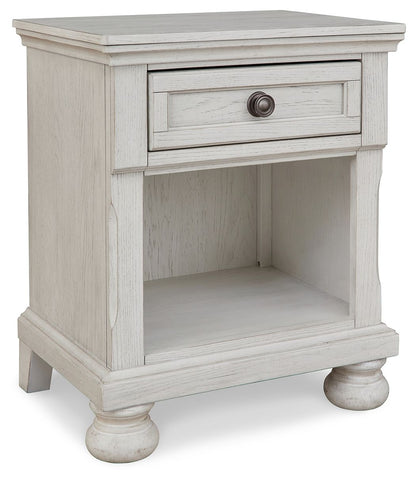 Robbinsdale - Antique White - One Drawer Night Stand - Hornell Furniture Outlet