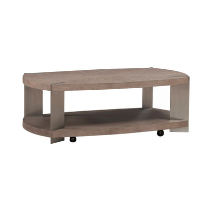 Harlow - Oval Cocktail Table - Light Brown - Hornell Furniture Outlet