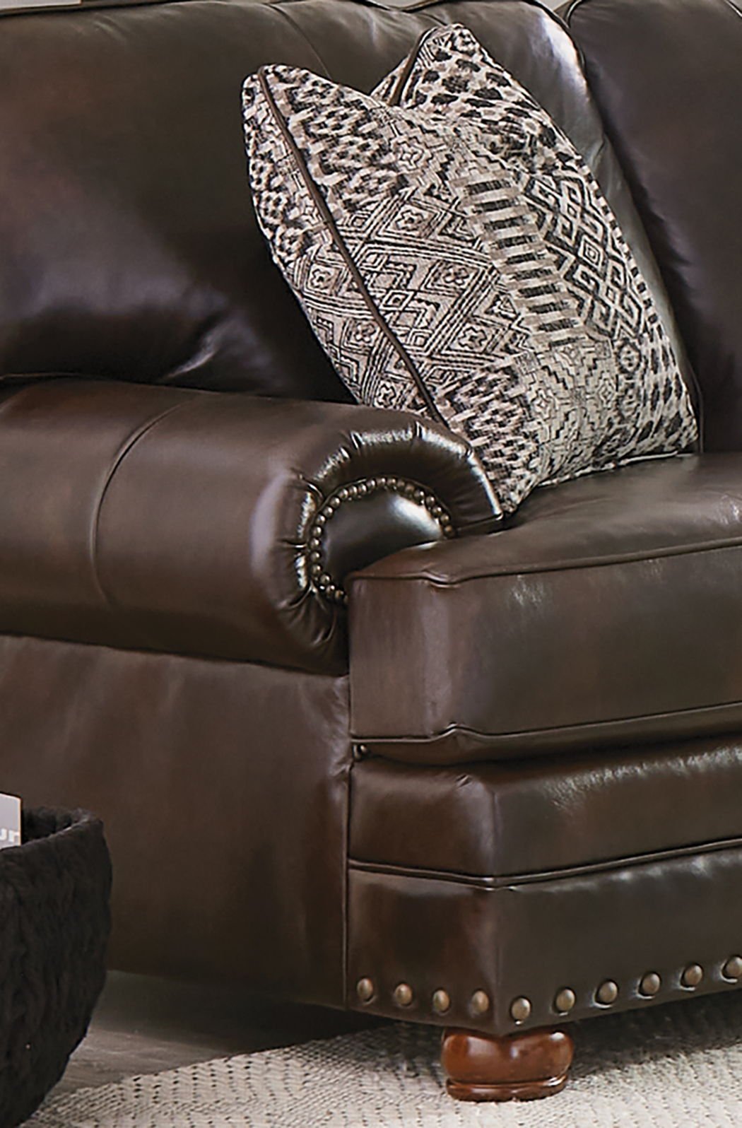 Roberto - Leather Sofa - Cocoa - Hornell Furniture Outlet