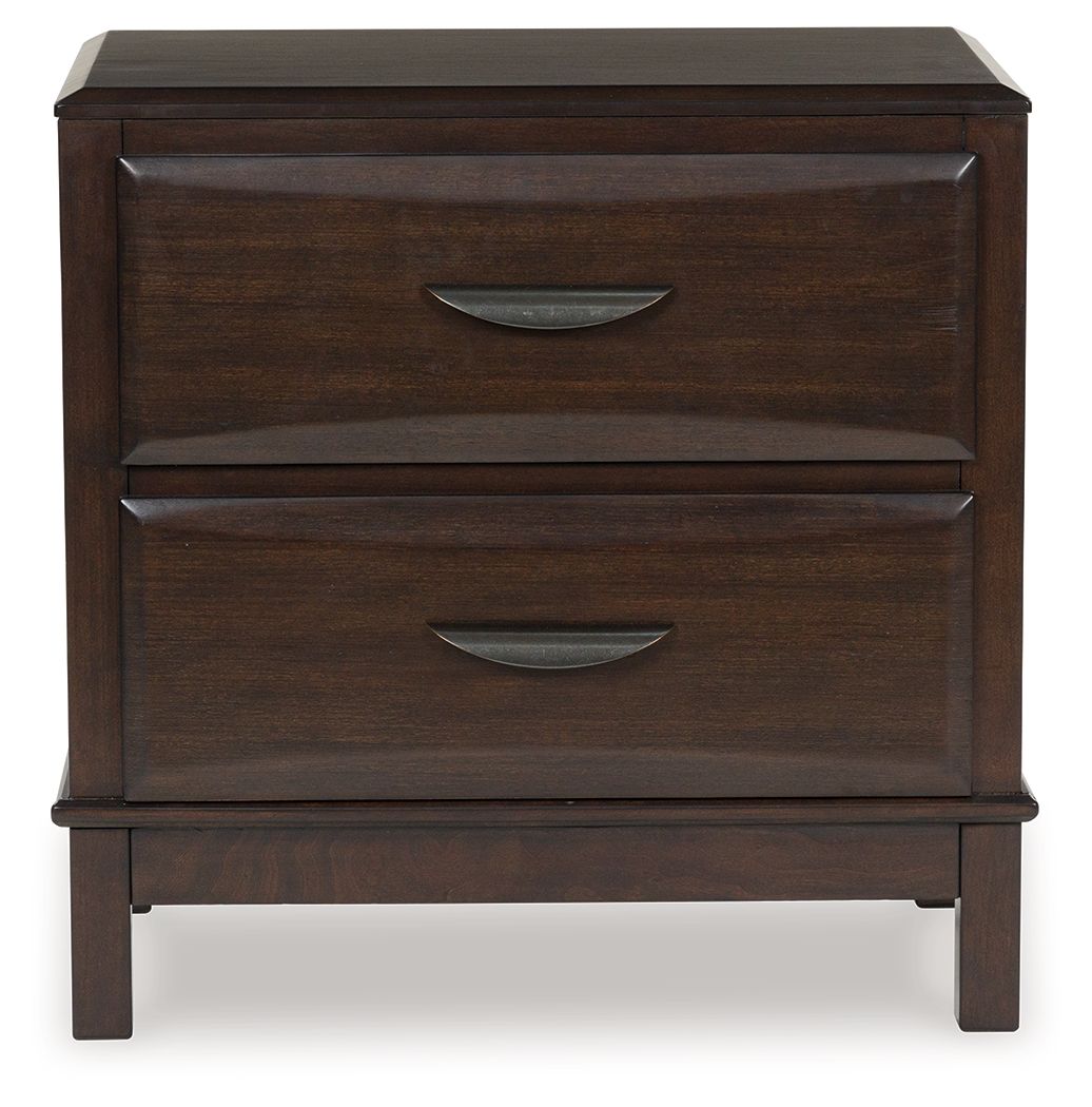 Vanmore - Dark Brown - Two Drawer Night Stand - Hornell Furniture Outlet